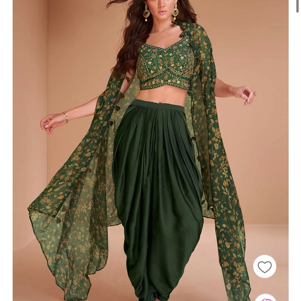 Green Floral Lehenga Set 3 prices